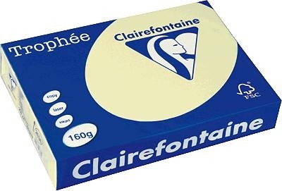 Gelb, Papier, A4, 160 g/qm, 250 Blatt, holzfrei, Trophée, fuer Copy+InkJet+Laser+Offset, Basten, Drucken, Kopieren, Kreativ, FSC-Zertifikat, 2636C, 3329680263602